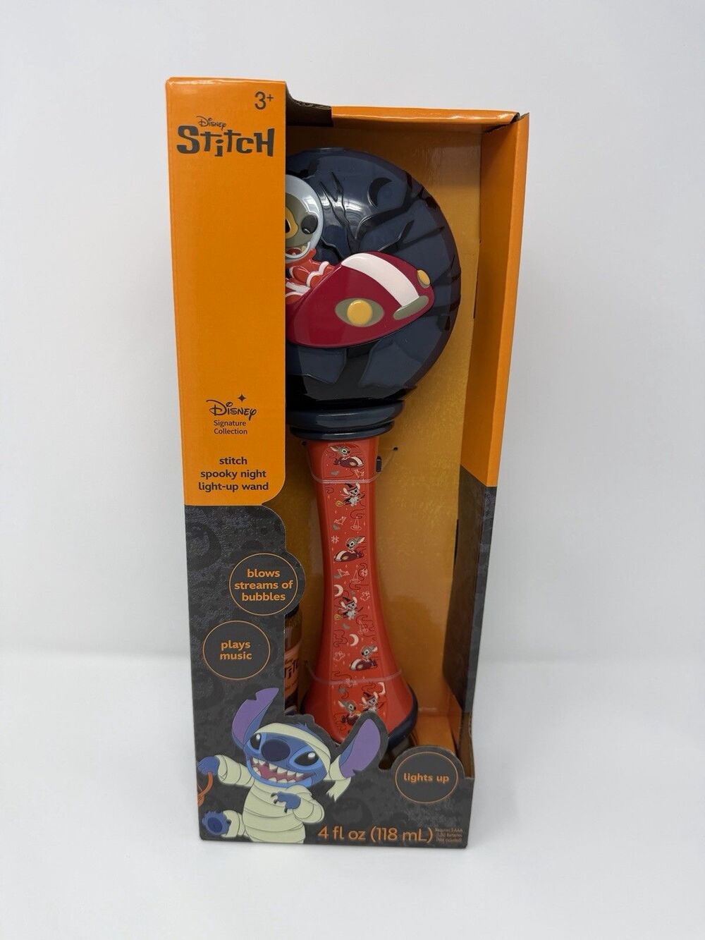 Disney Stitch Spooky Night Light-Up Bubble Wand Music Halloween Mummy New